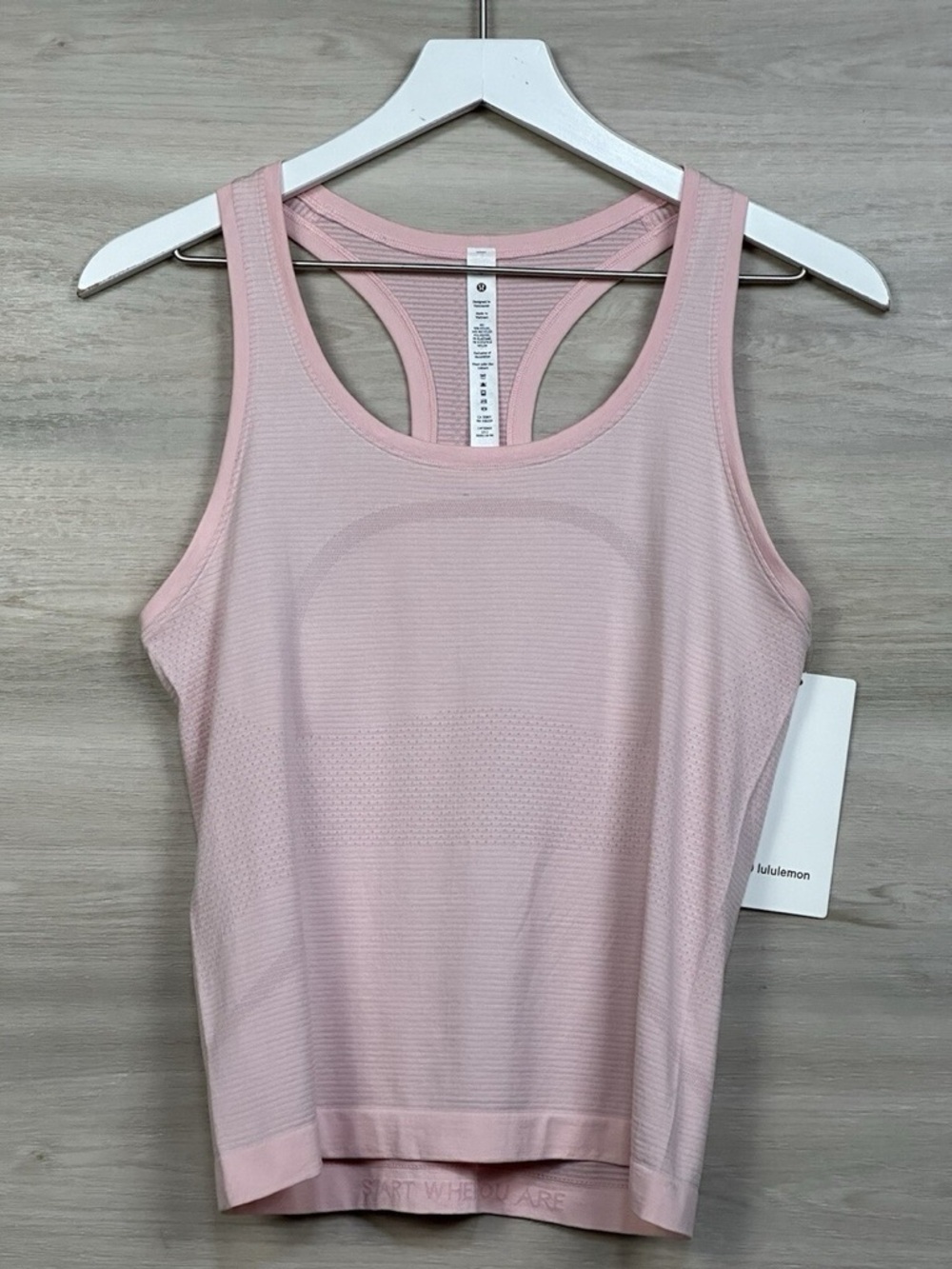 lululemon athletica Pale Pink Striped Racerback Tank